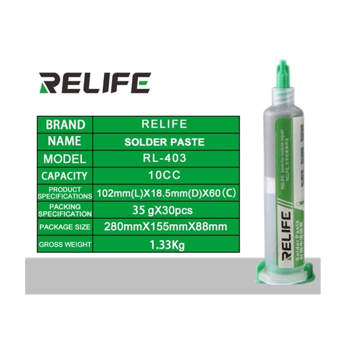 RELIFE RL-403 183℃ 10cc Πάστα Συγκόλλησης με Μόλυβδο / Soldering Paste
