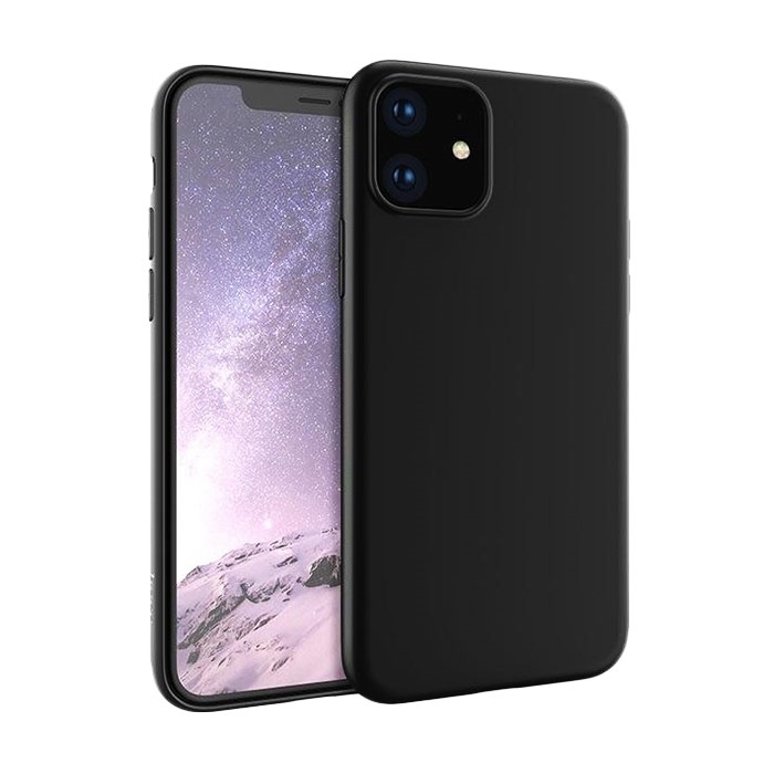 Θήκη Πλάτης Σιλικόνης Matte για Apple iPhone 11 - Χρώμα: Μαύρο