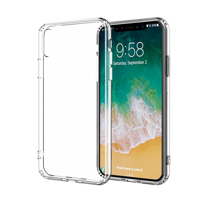 Θήκη Πλάτης Σιλικόνης για Apple iPhone X/XS - Χρώμα: Διάφανο