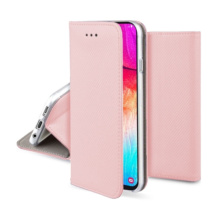 Θήκη Βιβλίο Stand Smart Book Magnet για Samsung J610F Galaxy J6 Plus - Χρώμα: Χρυσό Ροζ