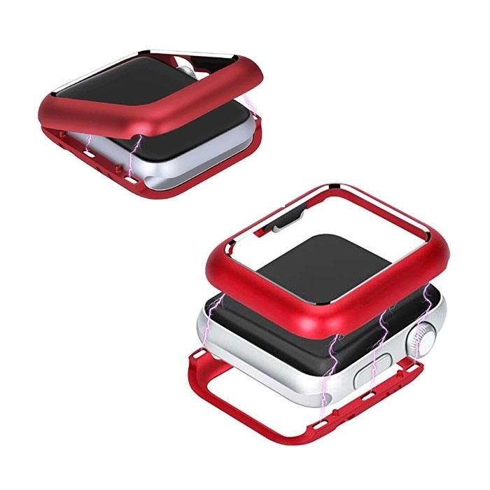 360 Μαγνητική Θήκη Ρολογιού Apple Watch 42mm Magnetic Metal Frame - Χρώμα: Κόκκινο