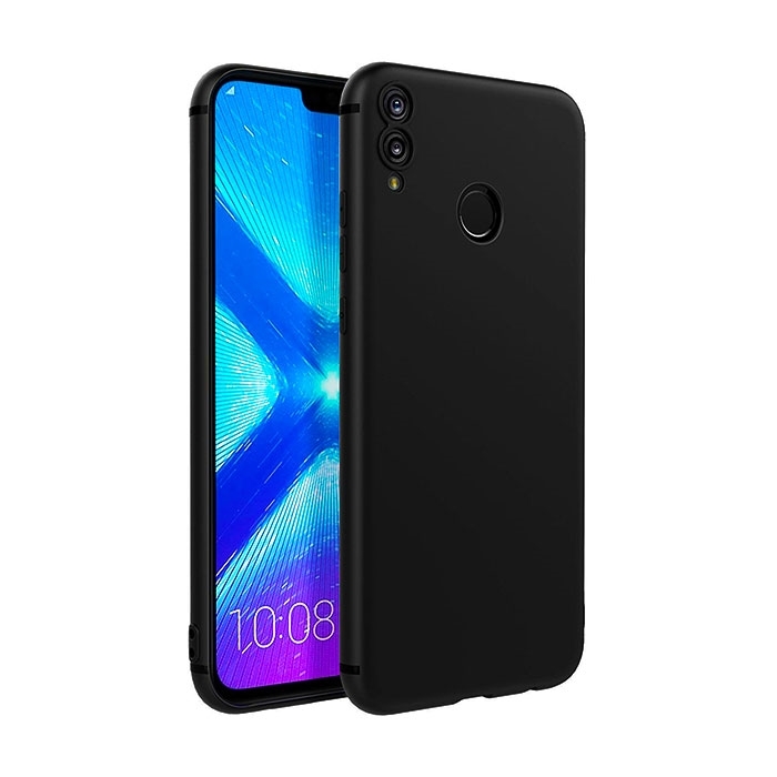 Θήκη Πλάτης Σιλικόνης Matte για Huawei Honor 8X/Honor View 10 Lite - Χρώμα: Μαύρο