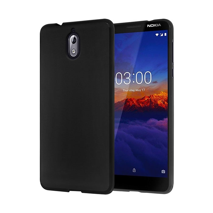 Θήκη Πλάτης Σιλικόνης Matte για Nokia 3.1 - Χρώμα: Μαύρο