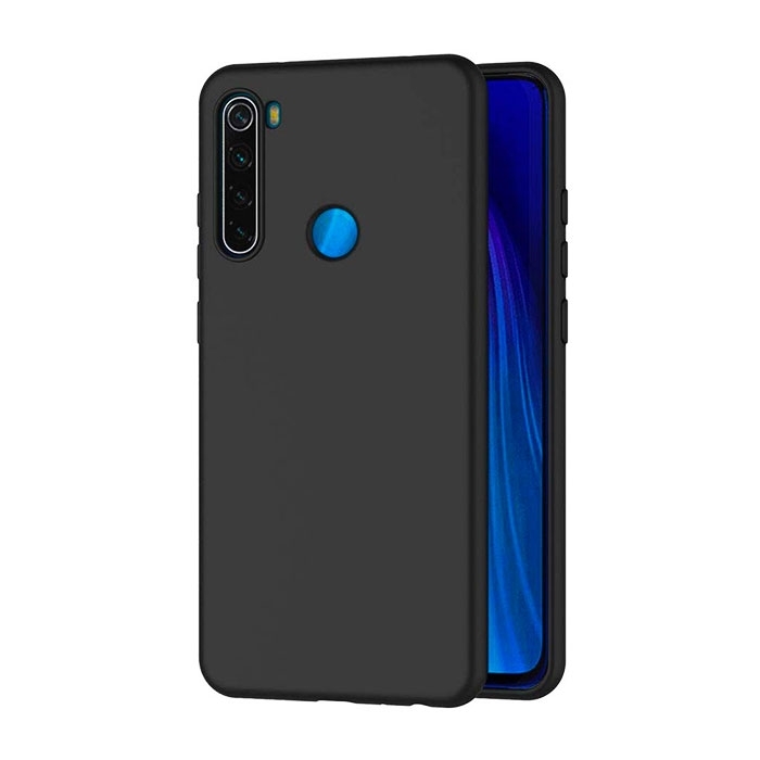 Θήκη Πλάτης Σιλικόνης Matte για Xiaomi Redmi Note 8 - Χρώμα: Μαύρο