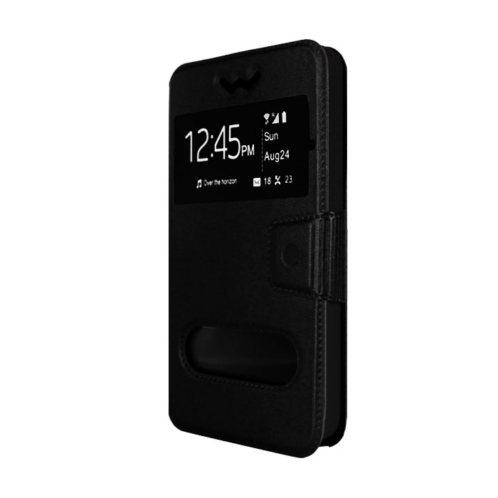 Θήκη Βιβλίο Stand με Διπλό Παράθυρο Universal 4.8 - 5.3 ιντσες - Χρώμα: Μαύρο