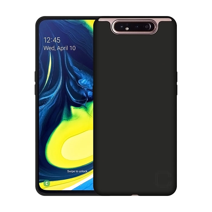 Θήκη Πλάτης Σιλικόνης Matte για Samsung A805F Galaxy A80/Galaxy A90 - Χρώμα: Μαύρο
