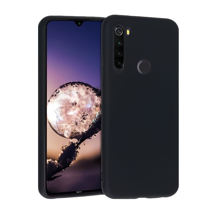 Θήκη Πλάτης Σιλικόνης Matte για Xiaomi Redmi Note 8T - Χρώμα: Μαύρο