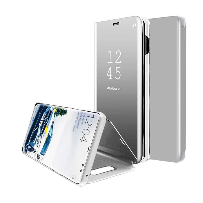 Θήκη Clear View Stand για Huawei P Smart 2019/Honor 10 Lite - Χρώμα: Ασημί