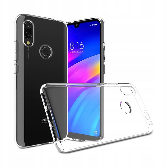 Θήκη Πλάτης Σιλικόνης για Xiaomi Redmi 7 - Χρώμα: Διάφανο