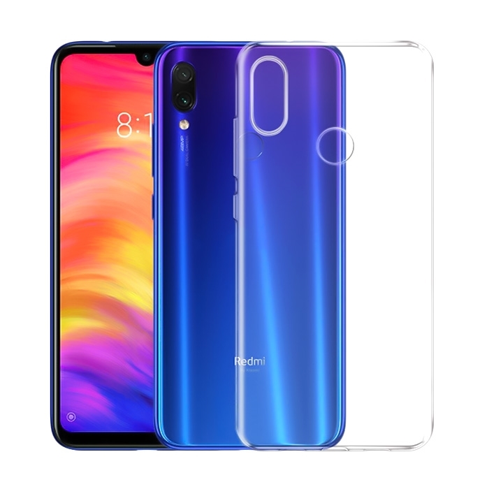 Θήκη Πλάτης Σιλικόνης για Xiaomi Redmi Note 7/7 Pro - Χρώμα: Διάφανο