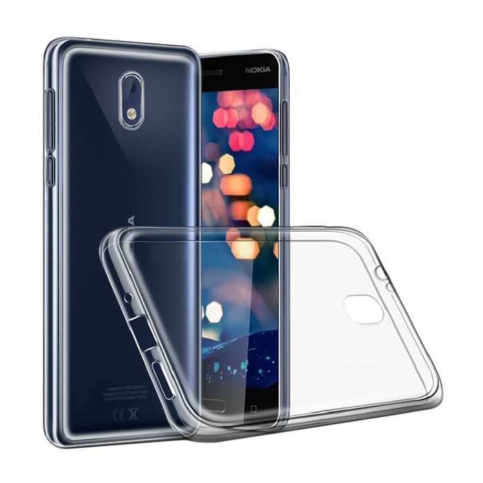 Θήκη Πλάτης Σιλικόνης για Nokia 3 - Χρώμα: Διάφανο