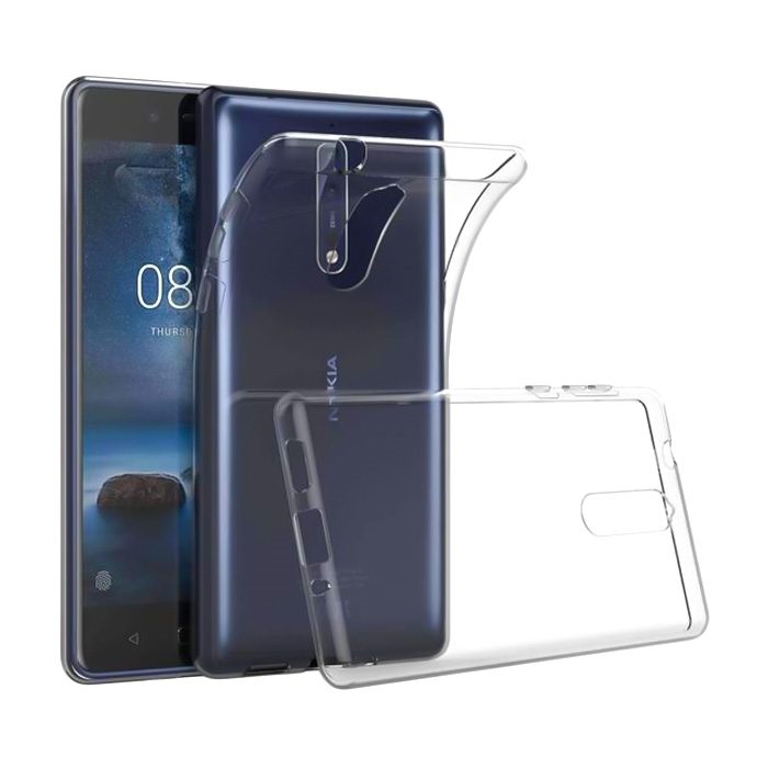 Θήκη Πλάτης Σιλικόνης για Nokia 5 - Χρώμα: Διάφανο