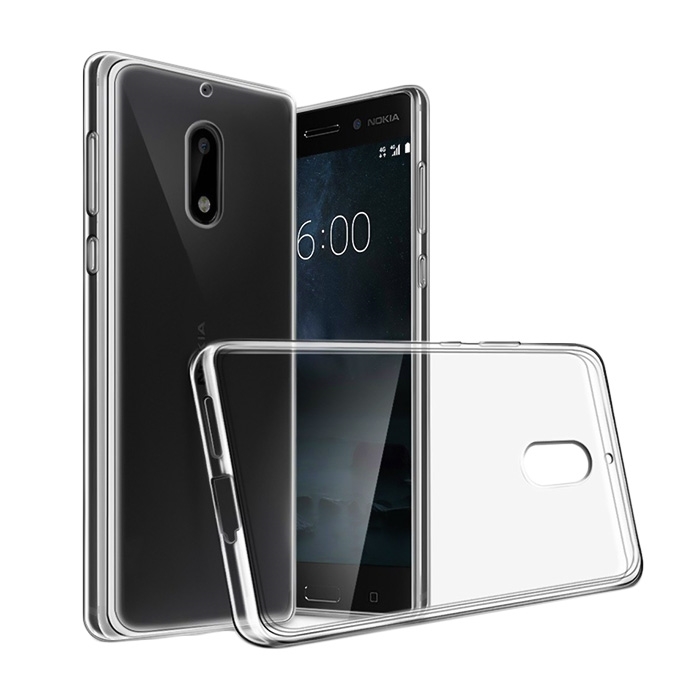 Θήκη Πλάτης Σιλικόνης για Nokia 6 - Χρώμα: Διάφανο