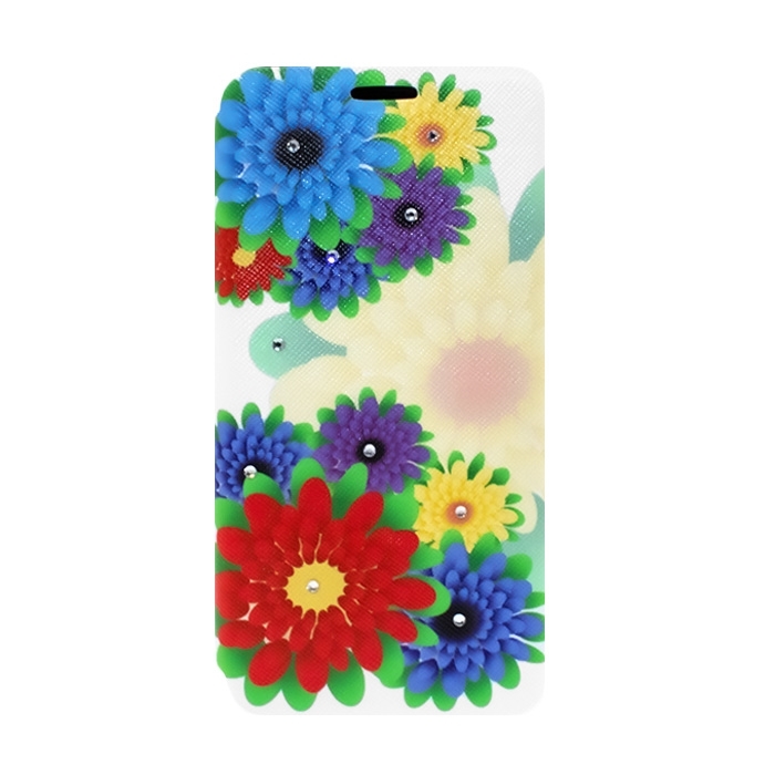 Θήκη Βιβλίο Colorful Flowers για Samsung J510F Galaxy J5 2016