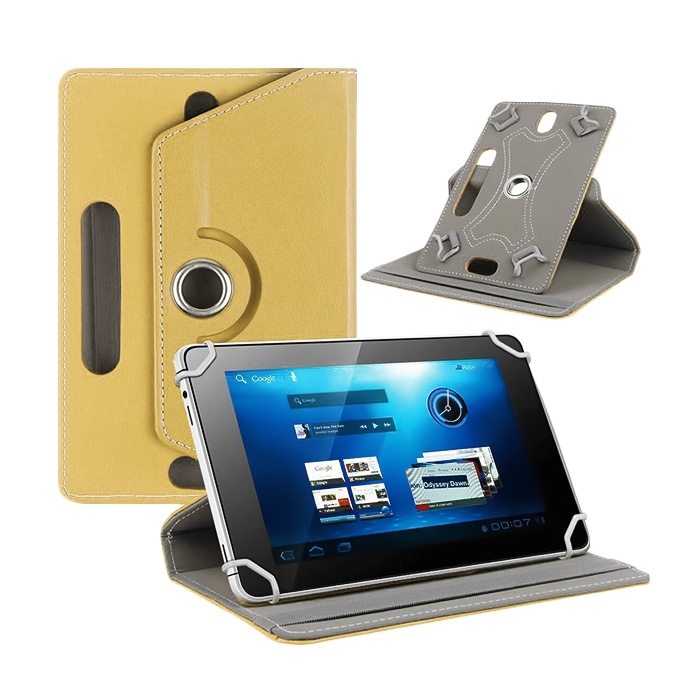 Θήκη Rotating 360 Stand with Pencil Case για Tablet 9 - 10 ιντσών - Χρώμα: Χρυσό