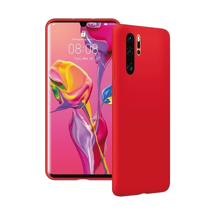 Θήκη Πλάτης Σιλικόνης για Huawei P30 Pro - Χρώμα: Κόκκινο