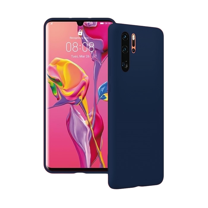 Θήκη Πλάτης Σιλικόνης για Huawei P30 Pro - Χρώμα: Σκούρο Μπλε