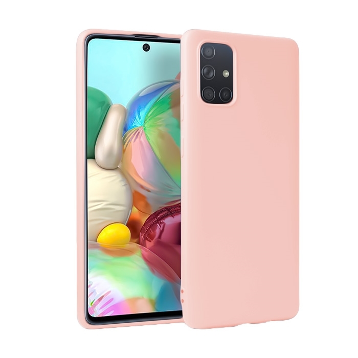 Θήκη Πλάτης Σιλικόνης για Samsung A715F Galaxy A71 - Χρώμα: Χρυσό Ροζ