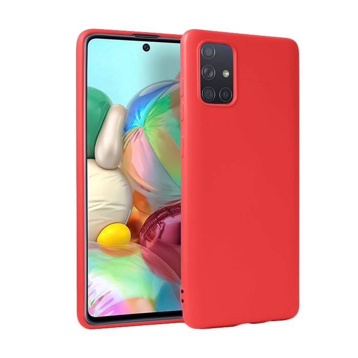 Θήκη Πλάτης Σιλικόνης για Samsung A715F Galaxy A71 - Χρώμα: Κόκκινο