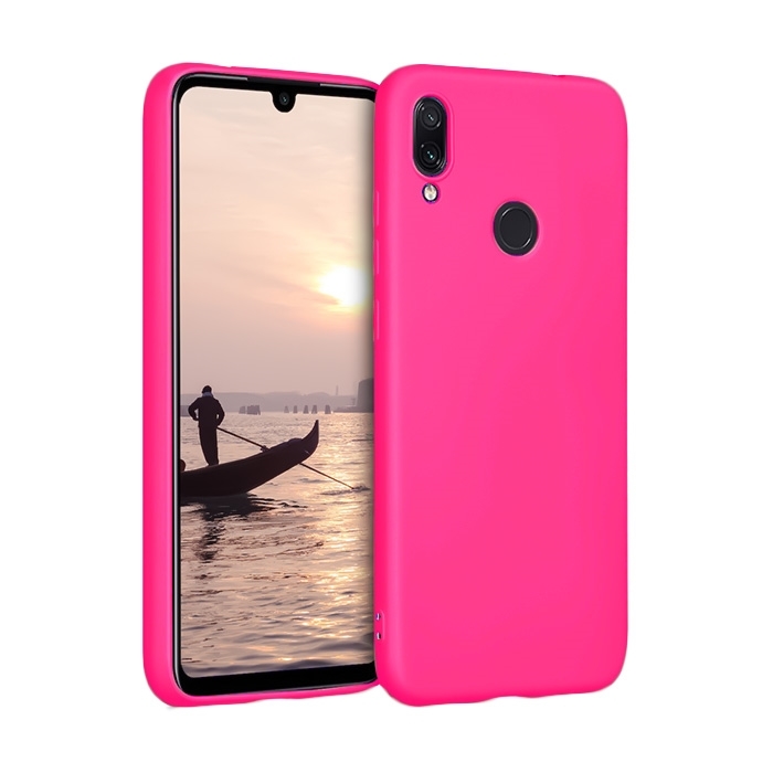 Θήκη Πλάτης Σιλικόνης για Xiaomi Redmi Note 7/7 Pro - Χρώμα: Φούξια