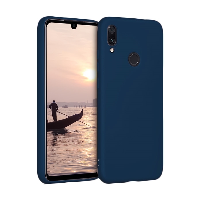 Θήκη Πλάτης Σιλικόνης για Xiaomi Redmi Note 7/7 Pro - Χρώμα: Σκούρο Μπλε