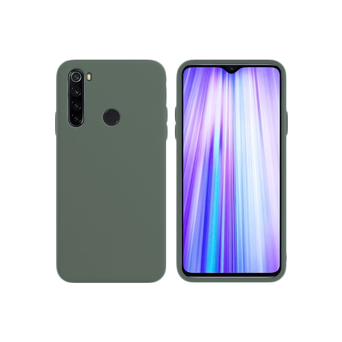 Θήκη Πλάτης Σιλικόνης για Xiaomi Redmi Note 8 - Χρώμα: Γκριζοπράσινο