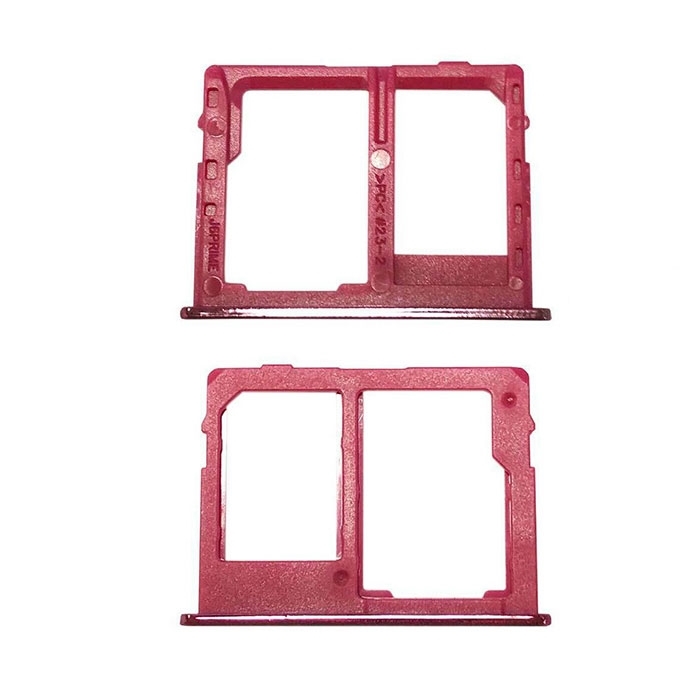Υποδοχή Κάρτας Dual SIM και SD (SIM Tray) για Samsung Galaxy J4 Plus J415F / J6 Plus J610F - Χρώμα: Κόκκινο