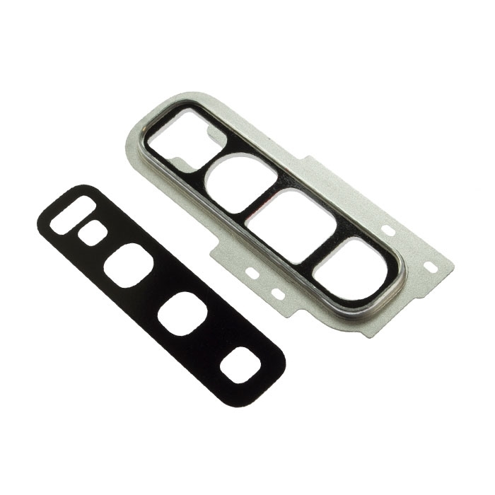Τζαμάκι κάμερας (Camera Lens) με Πλαίσιο για Samsung Galaxy S10 G973 /S10 Plus G975 - Χρώμα: Λευκό