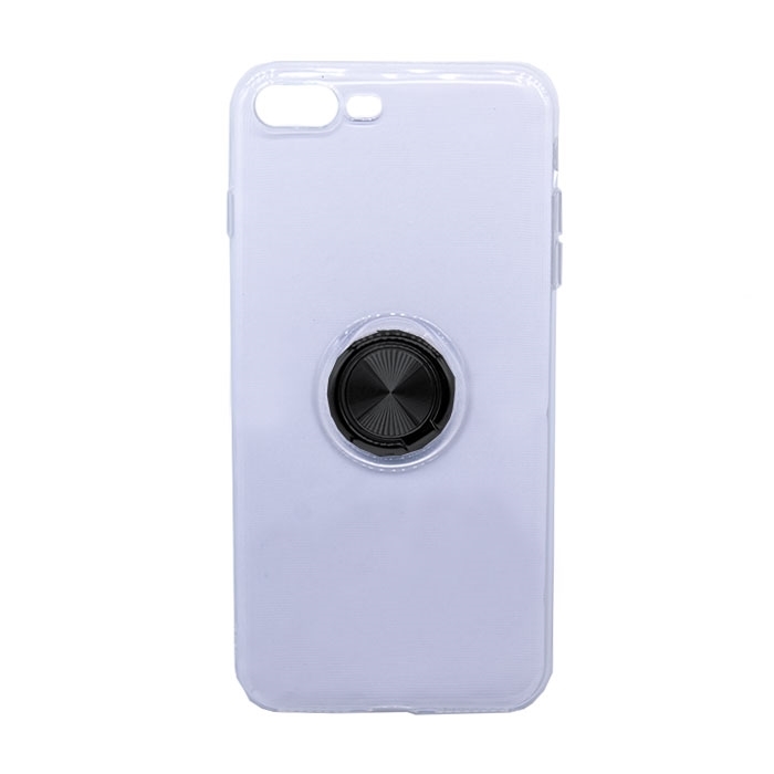 Θήκη Πλάτης Σιλικόνης με Finger Ring για iPhone 7 Plus / 8 Plus- Χρώμα: Μαύρο
