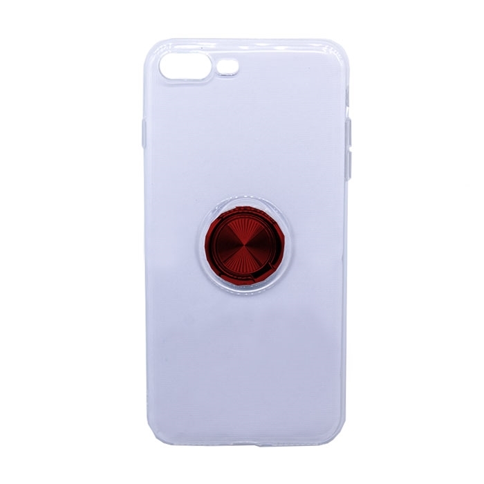 Θήκη Πλάτης Σιλικόνης με Finger Ring για iPhone 7 Plus / 8 Plus- Χρώμα: Κόκκινο