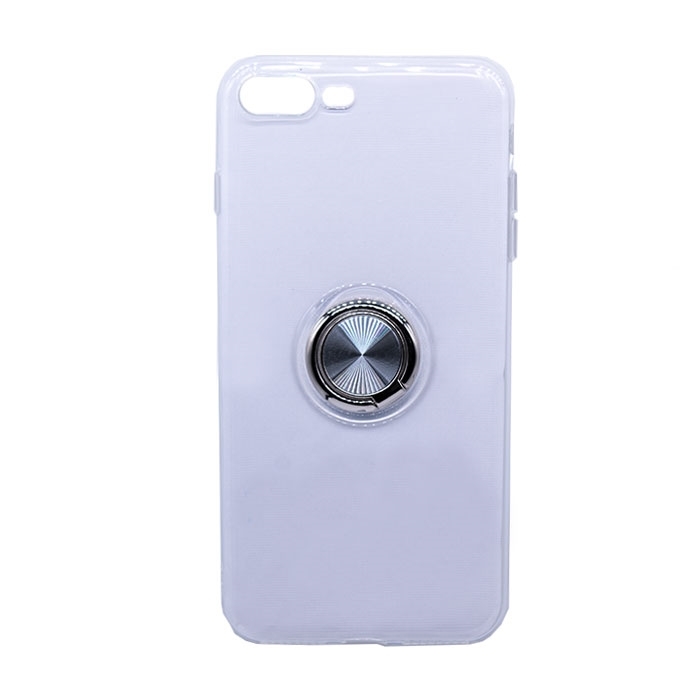 Θήκη Πλάτης Σιλικόνης με Finger Ring για iPhone 7 Plus / 8 Plus- Χρώμα: Ασημί