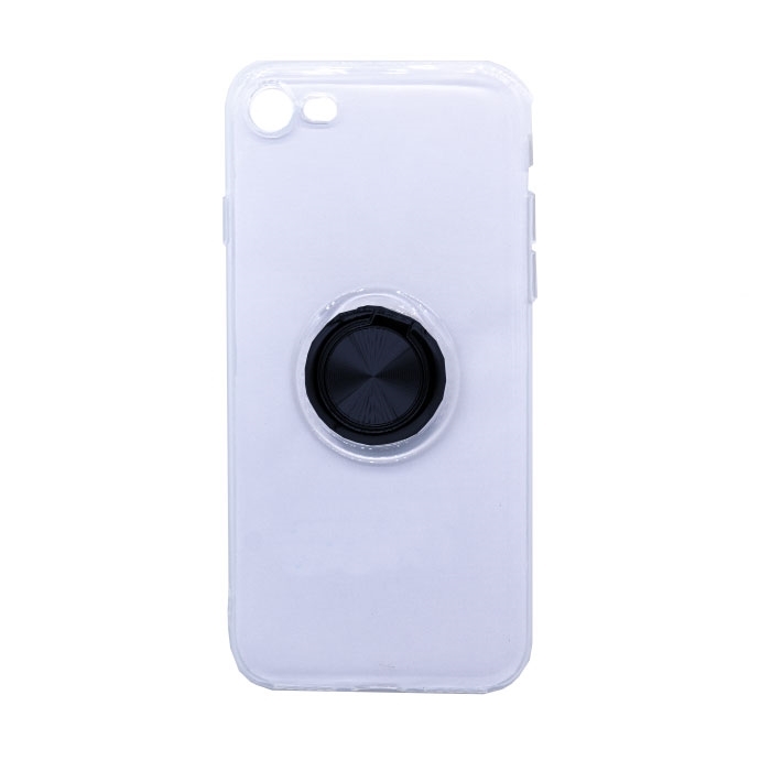 Θήκη Πλάτης Σιλικόνης με Finger Ring για iPhone 7 / 8 - Χρώμα: Μαύρο