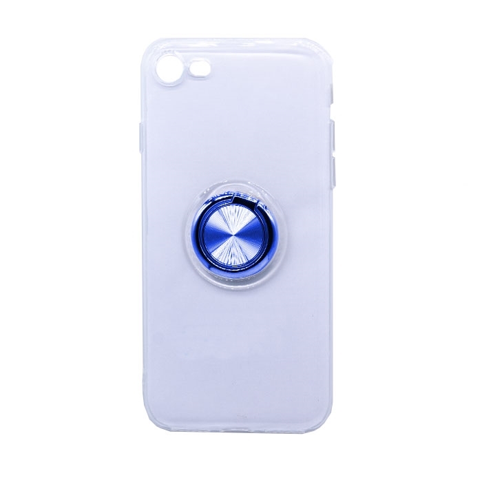Θήκη Πλάτης Σιλικόνης με Finger Ring για iPhone 7 / 8 - Χρώμα: Μπλε