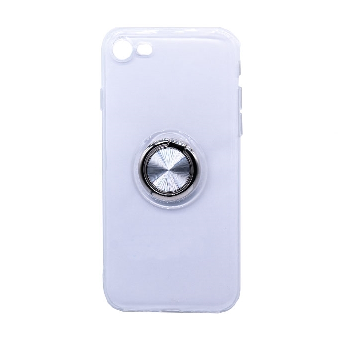 Θήκη Πλάτης Σιλικόνης με Finger Ring για iPhone 7 / 8 - Χρώμα: Ασημί