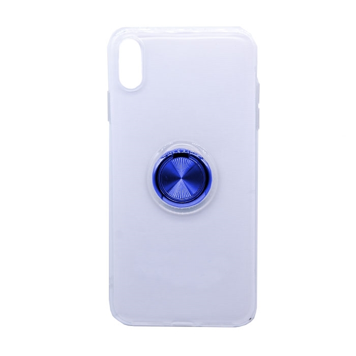 Θήκη Πλάτης Σιλικόνης με Finger Ring για iPhone XS Max - Χρώμα: Μπλε