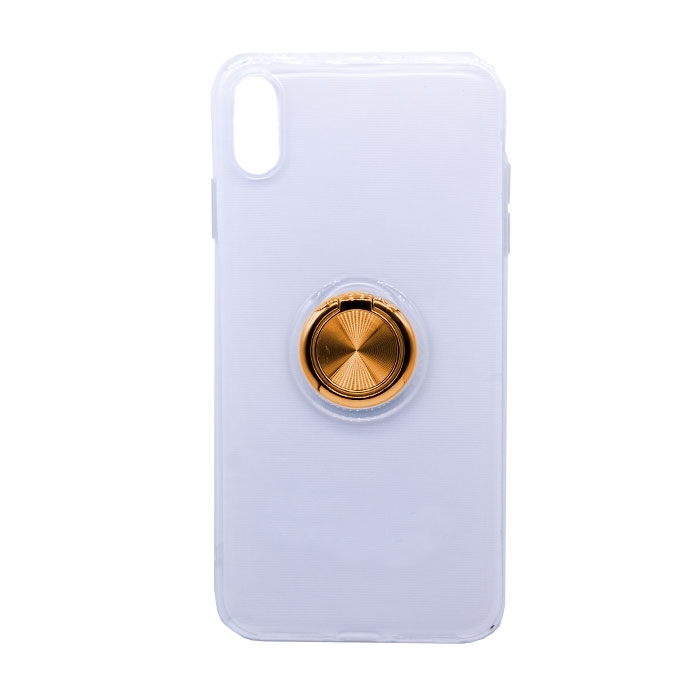 Θήκη Πλάτης Σιλικόνης με Finger Ring για iPhone XS Max - Χρώμα: Χρυσό