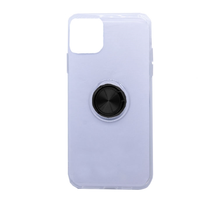 Θήκη Πλάτης Σιλικόνης με Finger Ring για iPhone 11 Pro Max 6.5 - Χρώμα: Μαύρο
