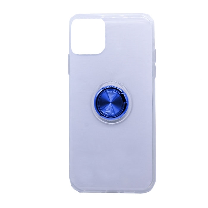 Θήκη Πλάτης Σιλικόνης με Finger Ring για iPhone 11 Pro Max 6.5 - Χρώμα: Μπλε