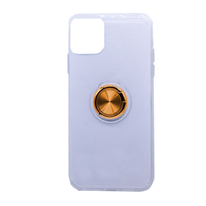 Θήκη Πλάτης Σιλικόνης με Finger Ring για iPhone 11 Pro Max 6.5 - Χρώμα: Χρυσό