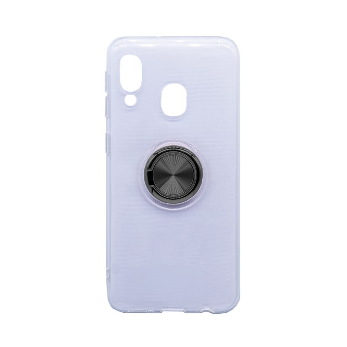 Θήκη Πλάτης Σιλικόνης με Finger Ring για Samsung A202 Galaxy A20e - Χρώμα: Μαύρο