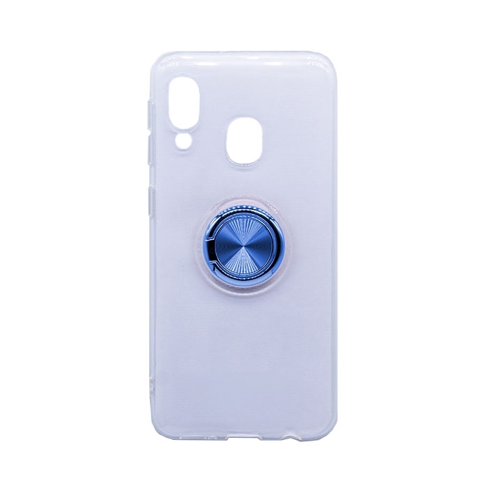 Θήκη Πλάτης Σιλικόνης με Finger Ring για Samsung A202 Galaxy A20e - Χρώμα: Μπλε