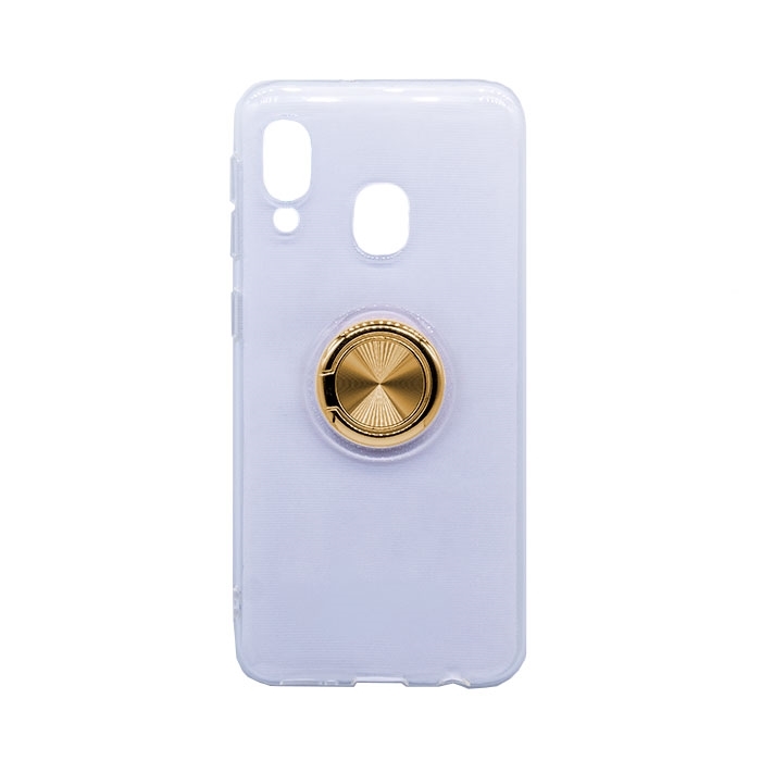 Θήκη Πλάτης Σιλικόνης με Finger Ring για Samsung A202 Galaxy A20e - Χρώμα: Χρυσό