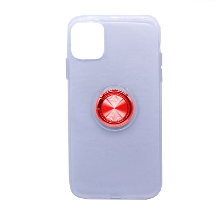Θήκη Πλάτης Σιλικόνης με Finger Ring για iPhone 11 - Χρώμα: Κόκκινο