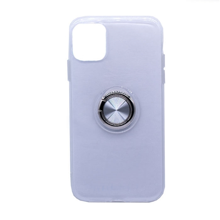 Θήκη Πλάτης Σιλικόνης με Finger Ring για iPhone 11 Pro - Χρώμα: Ασημί