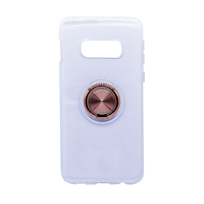 Θήκη Πλάτης Σιλικόνης με Finger Ring για Samsung G970 Galaxy S10e 5.8' - Χρώμα: Χρυσό Ροζ