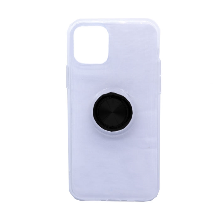 Θήκη Πλάτης Σιλικόνης με Finger Ring για Xiaomi Mi Note 10 - Χρώμα: Μαύρο