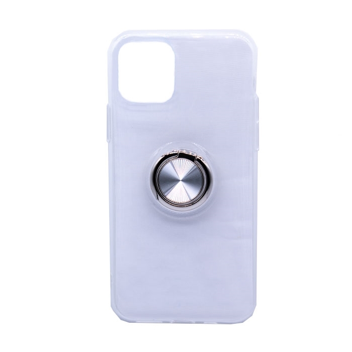 Θήκη Πλάτης Σιλικόνης με Finger Ring για Xiaomi Mi Note 10 - Χρώμα: Ασημί