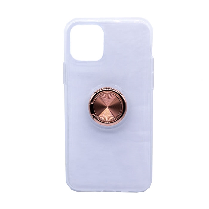 Θήκη Πλάτης Σιλικόνης με Finger Ring για Xiaomi Mi Note 10 - Χρώμα: Χρυσό - Ροζ