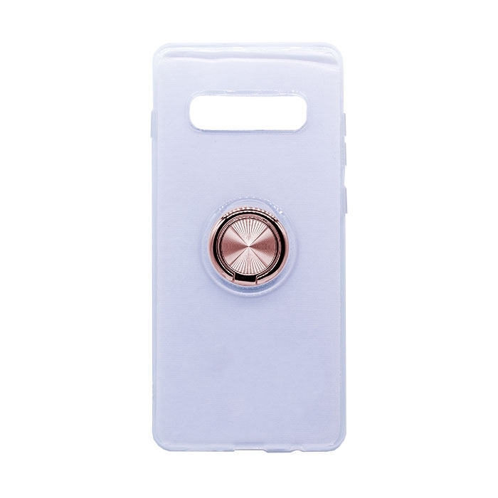 Θήκη Πλάτης Σιλικόνης με Finger Ring για Samsung G975F Galaxy S10 Plus - Χρώμα: Χρυσό Ροζ