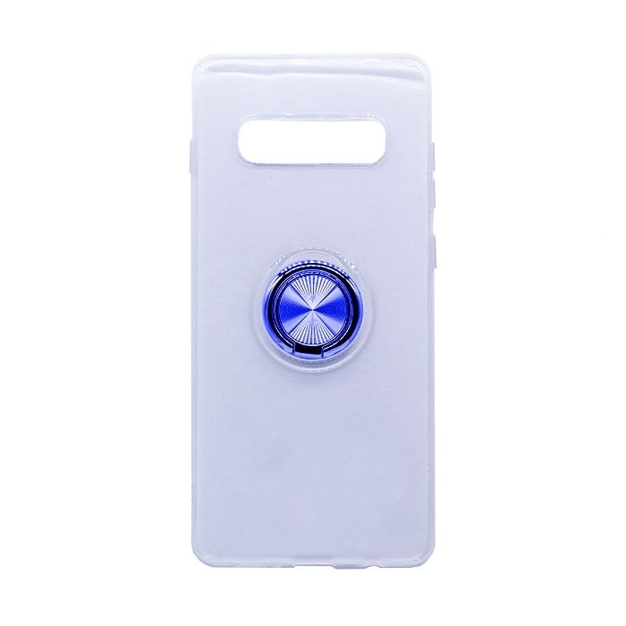Θήκη Πλάτης Σιλικόνης με Finger Ring για Samsung G975F Galaxy S10 Plus - Χρώμα: Μπλε